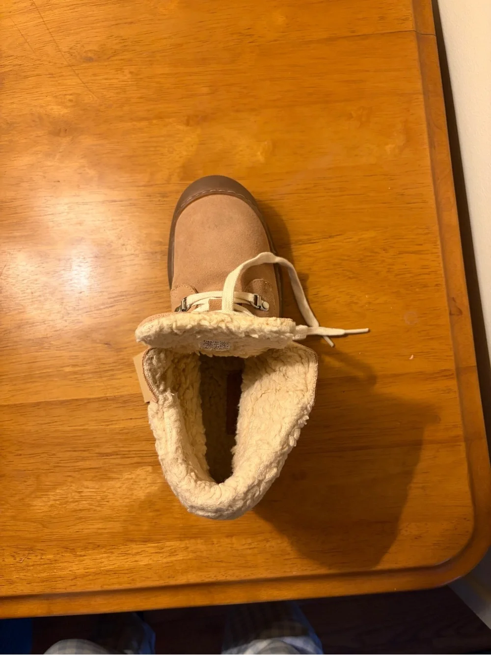 Zara Tan Suede Faux-Shearling Ankle Boots